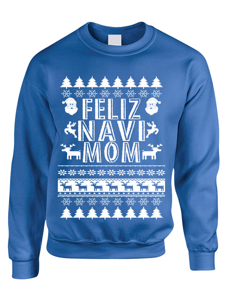 Adult Sweatshirt Feliz Navidad Ugly Xmas Cute Holiday Gift