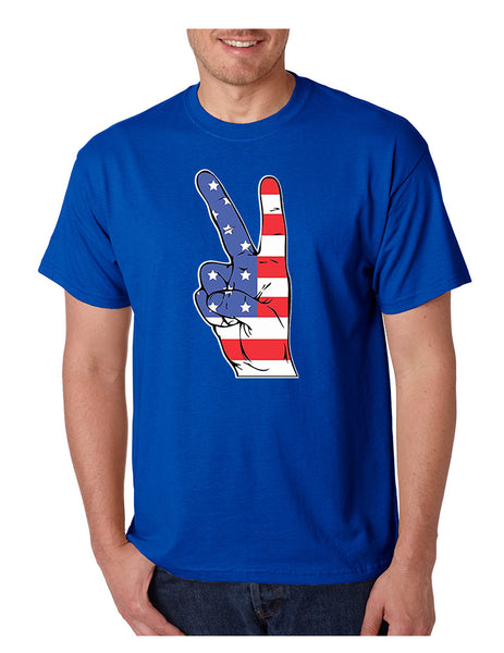 Men's T Shirt American Flag Hand 4th Of July Tee Shirt