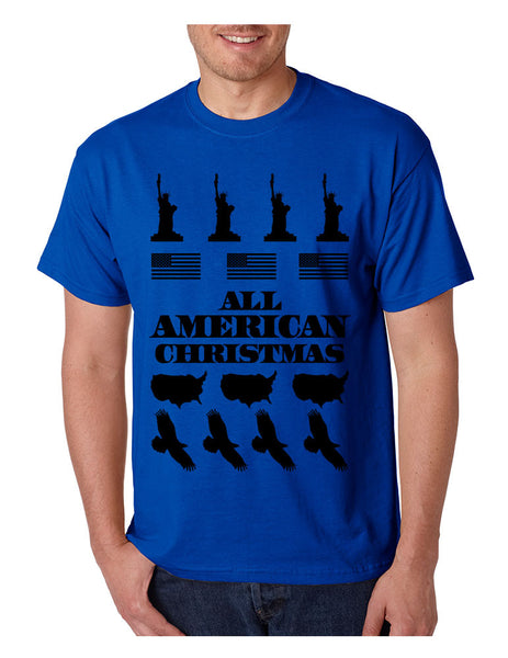 Men's T Shirt Merry American Christmas Ugly Sweater Love USA - ALLNTRENDSHOP - 3