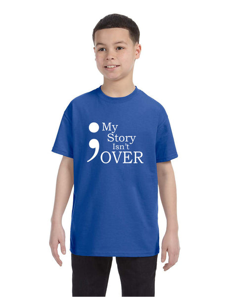 Kids Youth T Shirt My Story Isn't Over Semicolon Tshirt