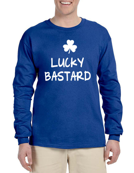 Men's Long Sleeve Lucky Bastard Shamrock St Patrick's Day Tee