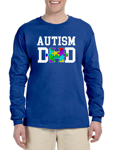 Men's Long Sleeve Autism Dad Autistic Awareness Shirt