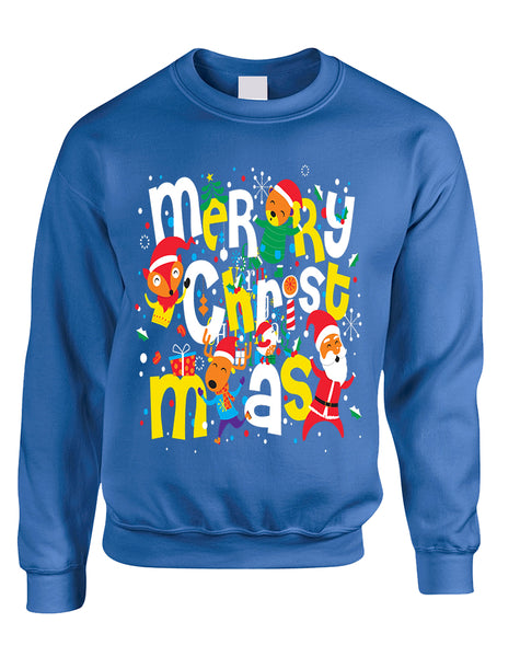 Adult Sweatshirt Merry Christmas Party Fireworks Ugly Xmas Gift