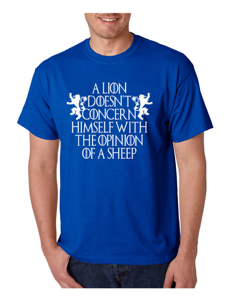 Men's T Shirt Lion Doesn't Concern Himself With Opinion Of Sheep