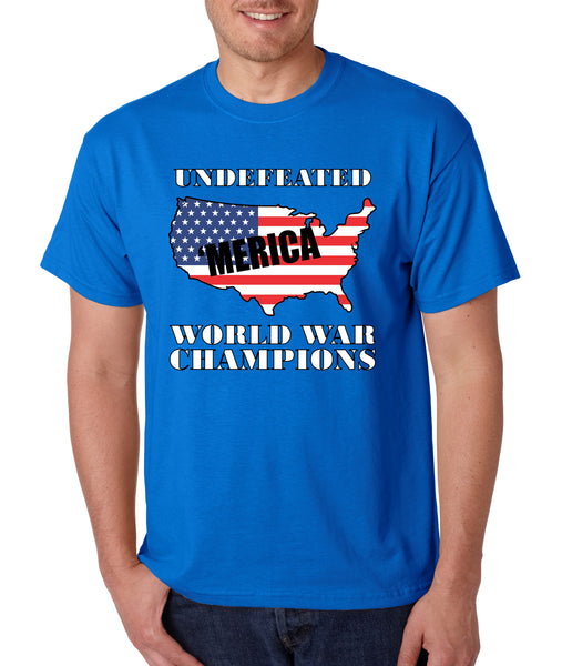 Men's T Shirt Undefeated World War Champions 'merica