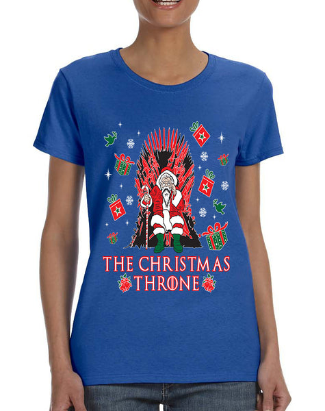 Women's T Shirt The Christmas Throne Santa Trendy Ugly Xmas Shirt