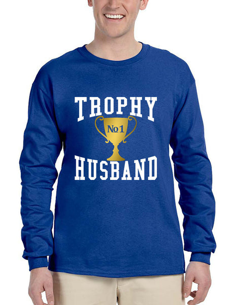 Men's Long Sleeve Trophy Husband Cool Xmas Love Family Gift Top - ALLNTRENDSHOP - 6