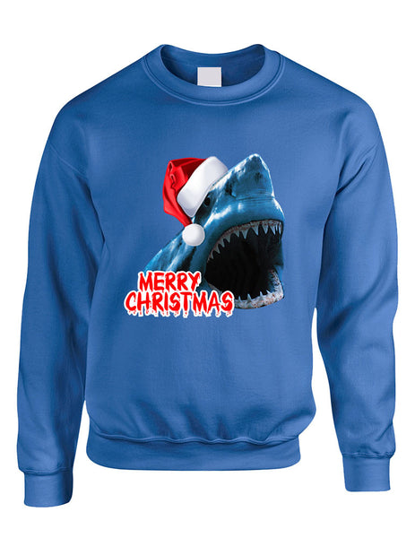 Adult Crewneck Santa Jaws Merry Christmas Ugly Xmas Funny Top - ALLNTRENDSHOP - 4