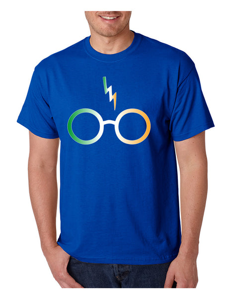 Men's T Shirt Irish Harry Glasses Scar St Patrick's Day T Shirt