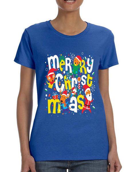 Women's T Shirt Merry Christmas Party Fireworks Ugly Xmas Gift