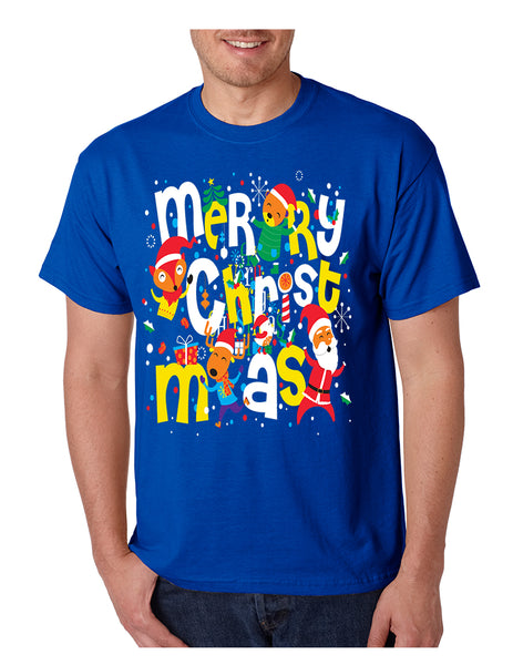 Men's T Shirt Merry Christmas Party Fireworks Ugly Xmas Gift