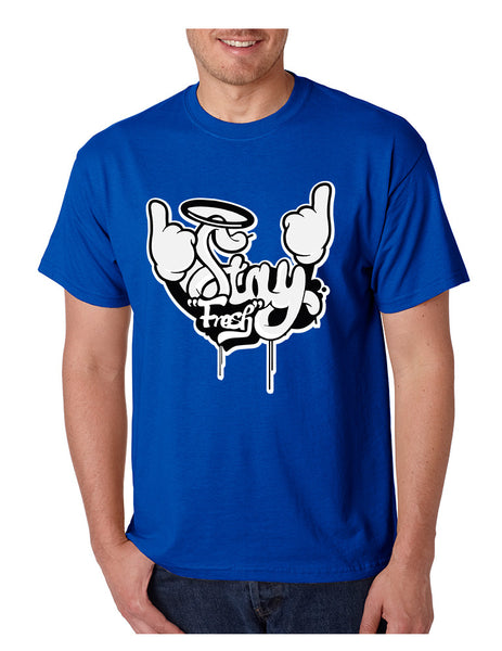 Men's T Shirt Stay Fresh Fingers Up Nice Cool Graphic Tshirt