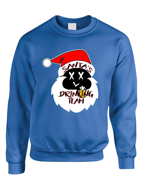Adult Sweatshirt Santa's Drinking Team Fun Ugly Xmas Sweater - ALLNTRENDSHOP - 4