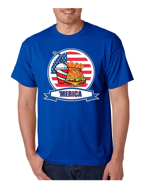 Men's T Shirt Fast Food 'merica Love America USA Top