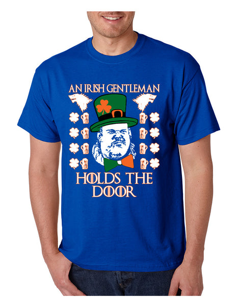 Men's T Shirt Irish Hodor Hold The Door St Patrick's Day Shirt