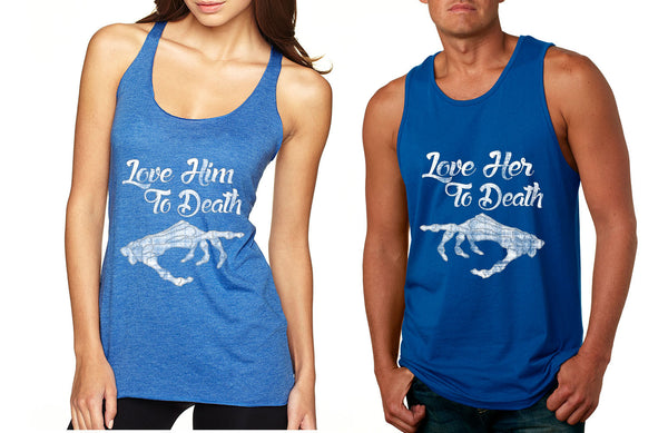 Love her Love him to death Couple Tanktops Valentines day - ALLNTRENDSHOP - 4
