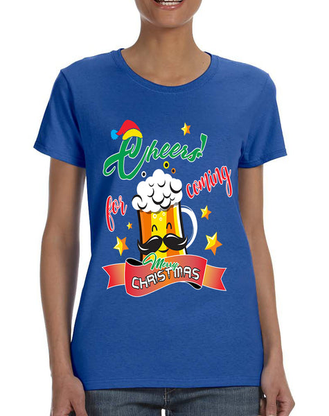 Women's T Shirt Cheers For Coming Xmas Gift Idea