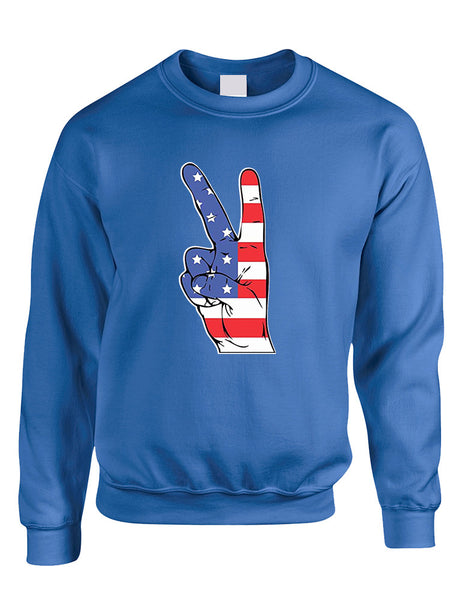 Adult Sweatshirt American Flag Hand 4th Of July Cool Top