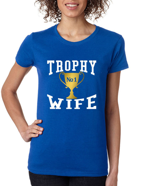 Women's T Shirt Trophy Wife Cool Xmas Love Family Holiday Gift - ALLNTRENDSHOP - 7