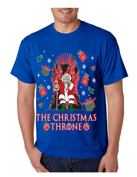 Men's T Shirt The Christmas Throne Santa Trendy Ugly Xmas Tee