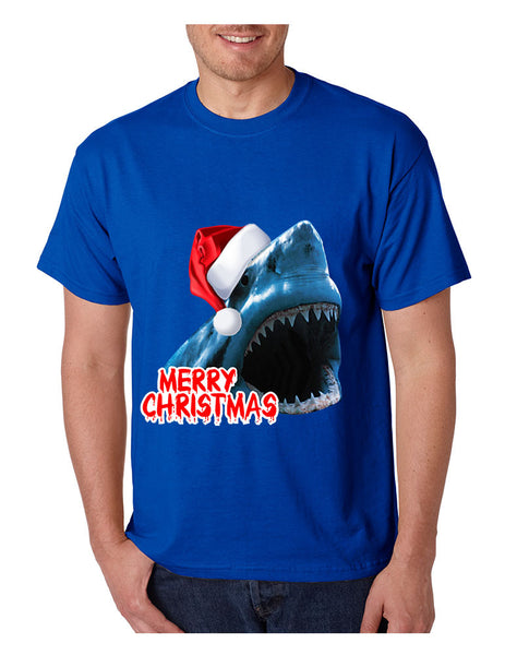 Men's T Shirt Santa Jaws Merry Christmas Ugly Fun Xmas Tee - ALLNTRENDSHOP - 4