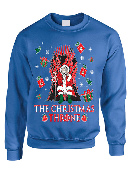 Adult Sweatshirt The Christmas Throne Santa Best Ugly Xmas Top