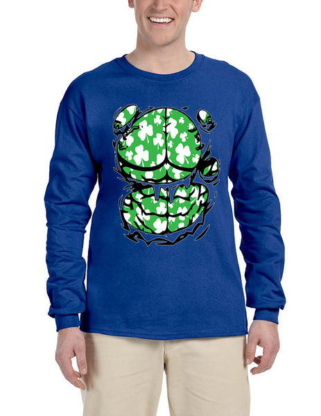 Men's Long Sleeve Irish Body Shamrock St Patrick's Day Tee