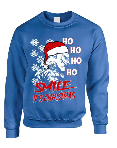 Adult Sweatshirt Christmas Joker Smile Its Christmas Ugly Holiday