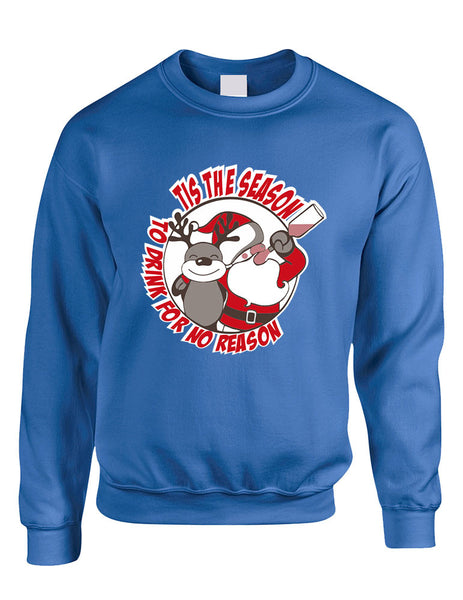 Adult Sweatshirt Tis The Season Drink No Reason Ugly Xmas - ALLNTRENDSHOP - 4