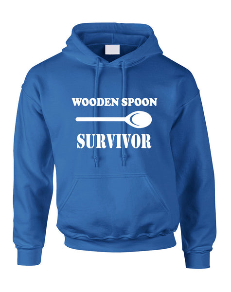 Adult Hoodie Wooden Spoon Survivor Humor Text Funny Top