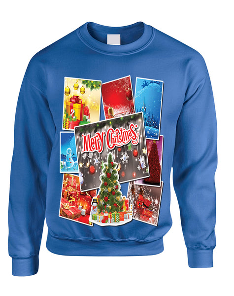 Adult Sweatshirt Christmas Postcards Holiday Graphic Gift Idea