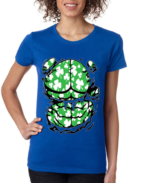 Women's T Shirt Irish Body Shamrock St Patrick's Day Shirt