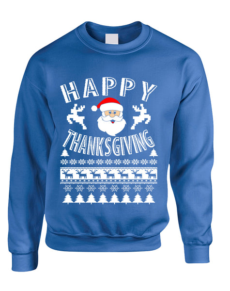 Adult Sweatshirt Happy Thanksgiving Ugly Santa Top Holiday Gift