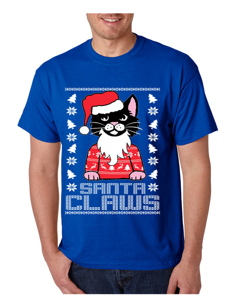 Men's T Shirt Santa Claws Cat Ugly Xmas Cute Cats Lover Gift