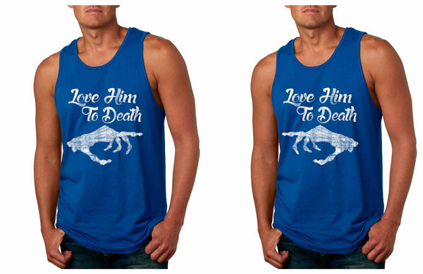 Love her Love him to death Couple  jersey tanks Valentines day - ALLNTRENDSHOP - 2