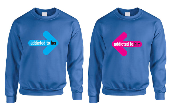 Addicted to her Addicted to him Valentine day Sweaters Couple - ALLNTRENDSHOP