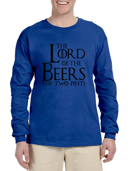 Men's Long Sleeve The Lord Of The Beers Two Pints Funny Tee