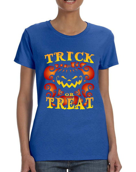 Women's T Shirt Trick Or Treat Cute Halloween Pumpkin Tshirt