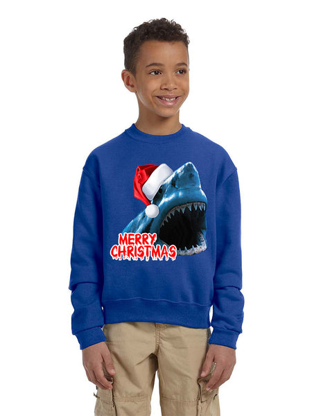 Kids Youth Sweatshirt Santa Jaws Merry Christmas Ugly Xmas Funny