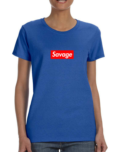 Women's T Shirt Savage Red Box Trendy Cool Tee Shirt