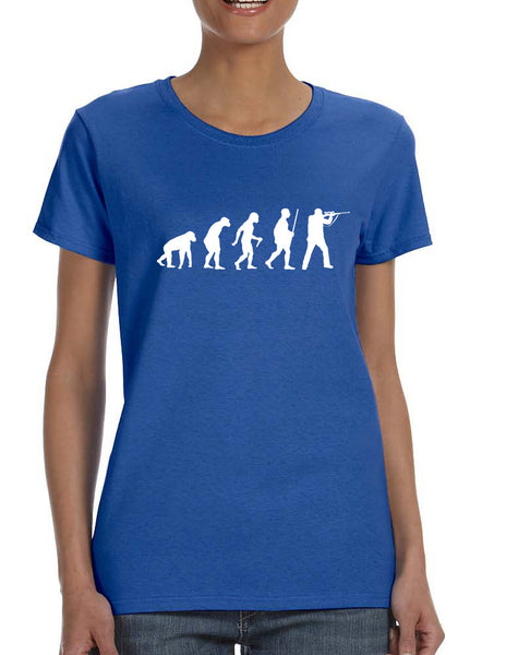 Women's T Shirt Hunting Evolution Funny Hunting Tee