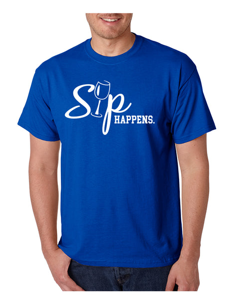 Men's T Shirt Sip Happens drinking Lovers Shirt Popular Gift