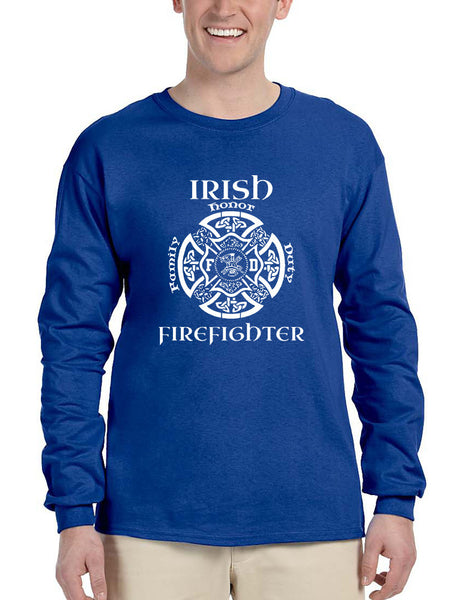 Men's Long Sleeve Irish Firefighter St Patrick's Patry Irish Tee - ALLNTRENDSHOP - 3