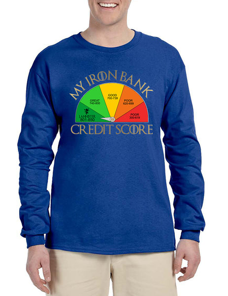 Men's Long Sleeve My Iron Bank Credit Score Lannister Shirt