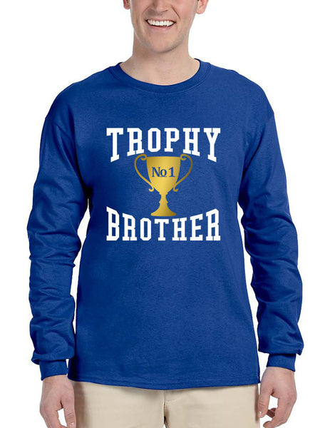 Men's Long Sleeve Trophy Brother Love Family Gift Graphic Tee - ALLNTRENDSHOP - 6