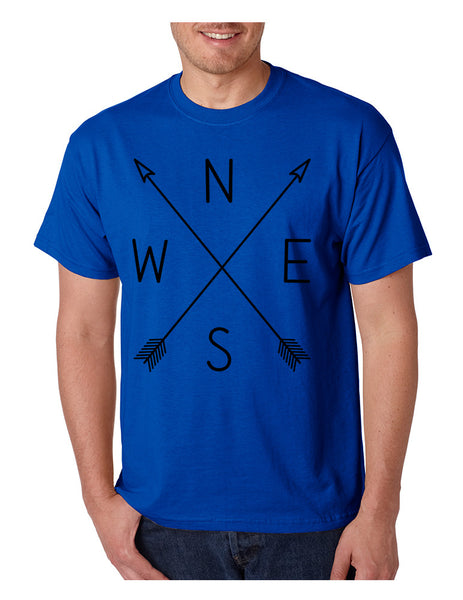 Men's T Shirt Compass Arrow Crossed Cool Graphic Tee NWSE Gift - ALLNTRENDSHOP - 4