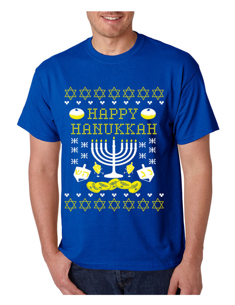 Men's T Shirt Happy Hanukkah Menorah Jewish T Shirt - ALLNTRENDSHOP - 4