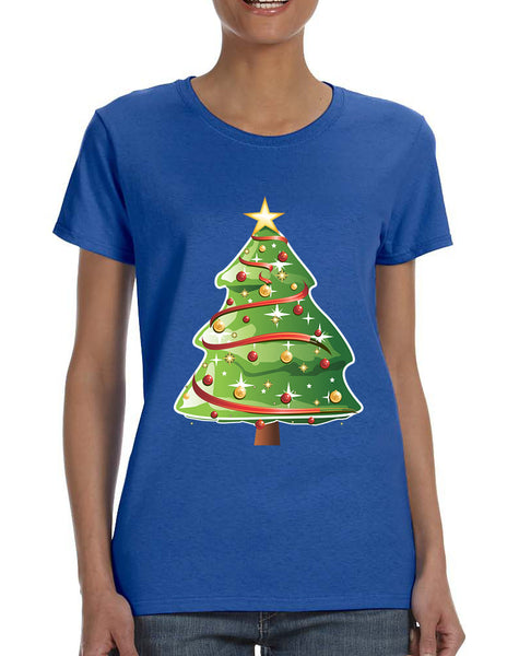 Women's T Shirt Christmas Tree Cute Ugly Xmas Trendy Shirt
