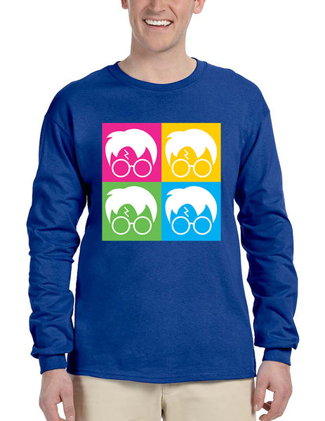 Men's Long Sleeve 4 Faces Harry Glasses Scar Cool Popular Shirt - ALLNTRENDSHOP - 6