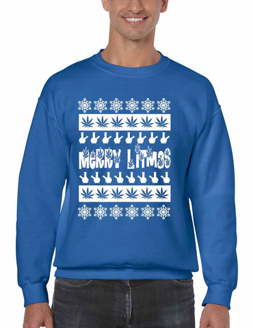 Merry Litmas bong Mens Sweatshirt - ALLNTRENDSHOP - 1